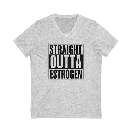 Straight Outta Estrogen Softstyle V-Neck T-Shirt