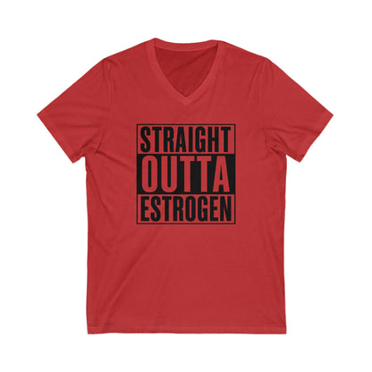 Straight Outta Estrogen Softstyle V-Neck T-Shirt